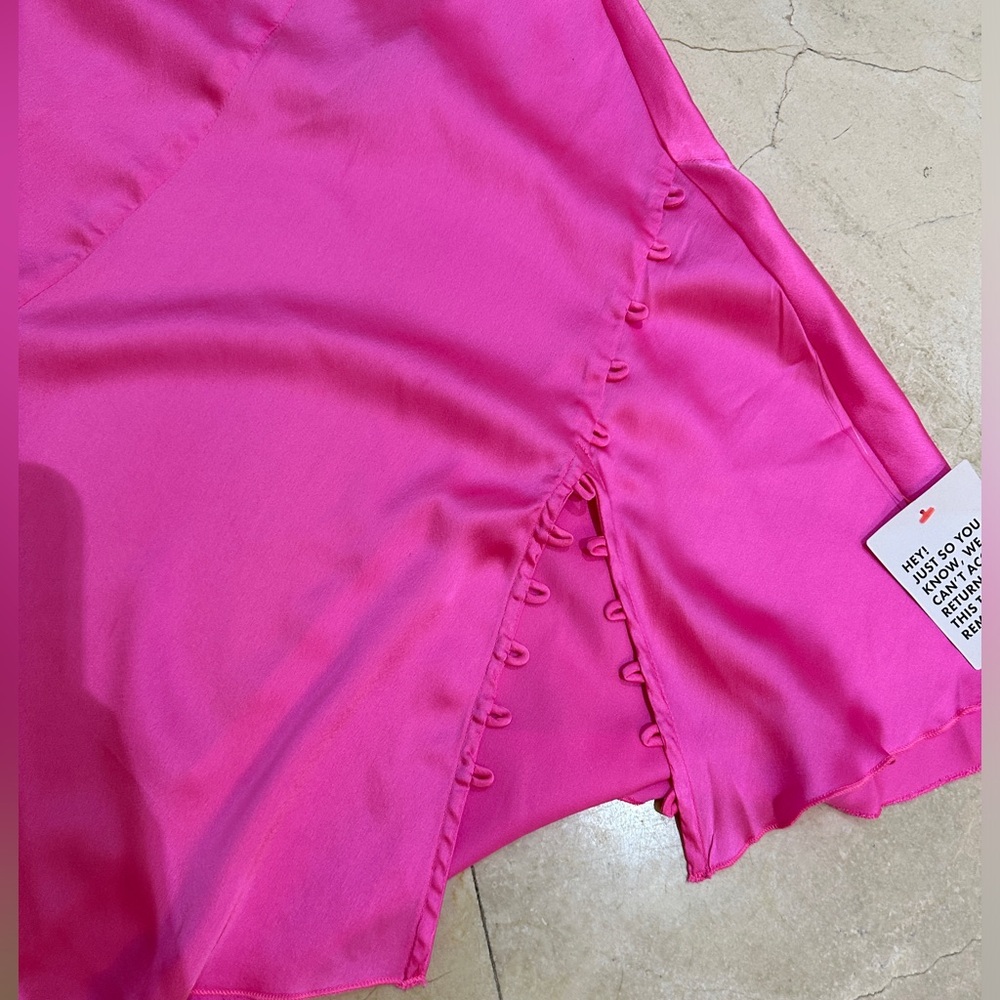 New ASOS DESIGN satin mini dress with rouleaux loop - Pink - Picture 7 of 8